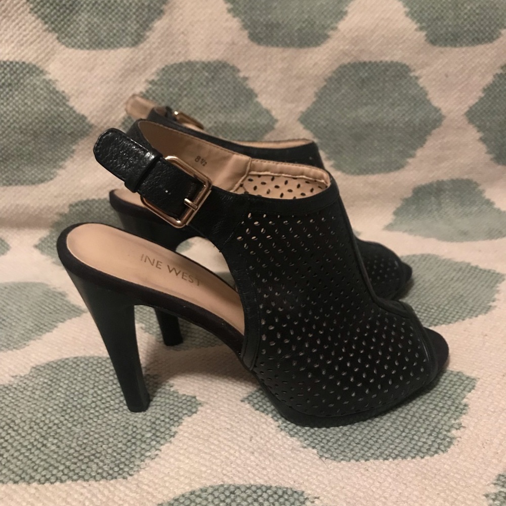 Nine West: Laser Cut Leather Pep-toe booties